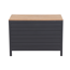 Schrank 'Sierra' Aluminium, Teakholz schwarz 100 x 70 x 56 cm