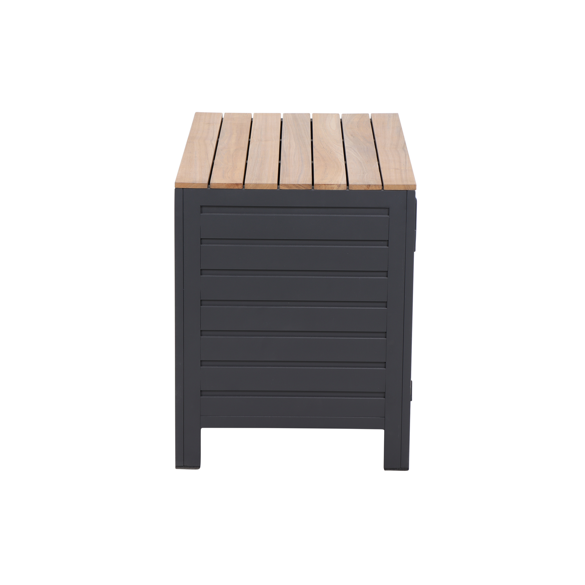 Schrank 'Sierra' grau/braun, Aluminium/Teakholz, 100 x 70 x 56 cm + product picture