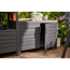 Schrank 'Sierra' Aluminium, Teakholz schwarz 100 x 70 x 56 cm