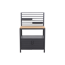 Schrank 'Sierra' Aluminium, Teakholz schwarz 90 x 56 x 141 cm