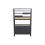 Schrank 'Sierra' Aluminium, Teakholz schwarz 90 x 56 x 141 cm