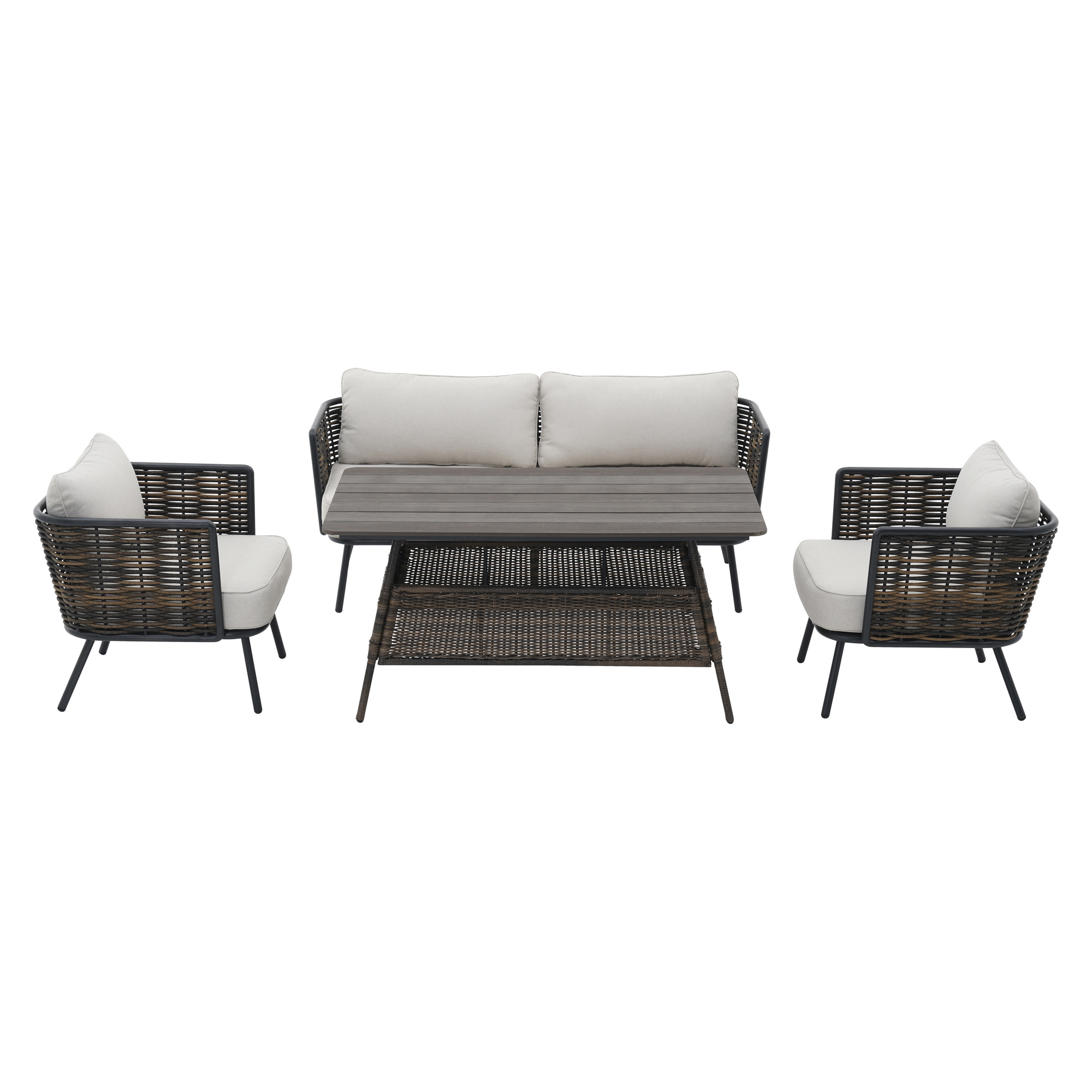 Lounge-Set 'Juna' braun/grau 4-teilig + product picture