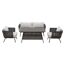 Loungeset Juna 4-tlg. mit Sofa, 2 Sesseln und Tisch