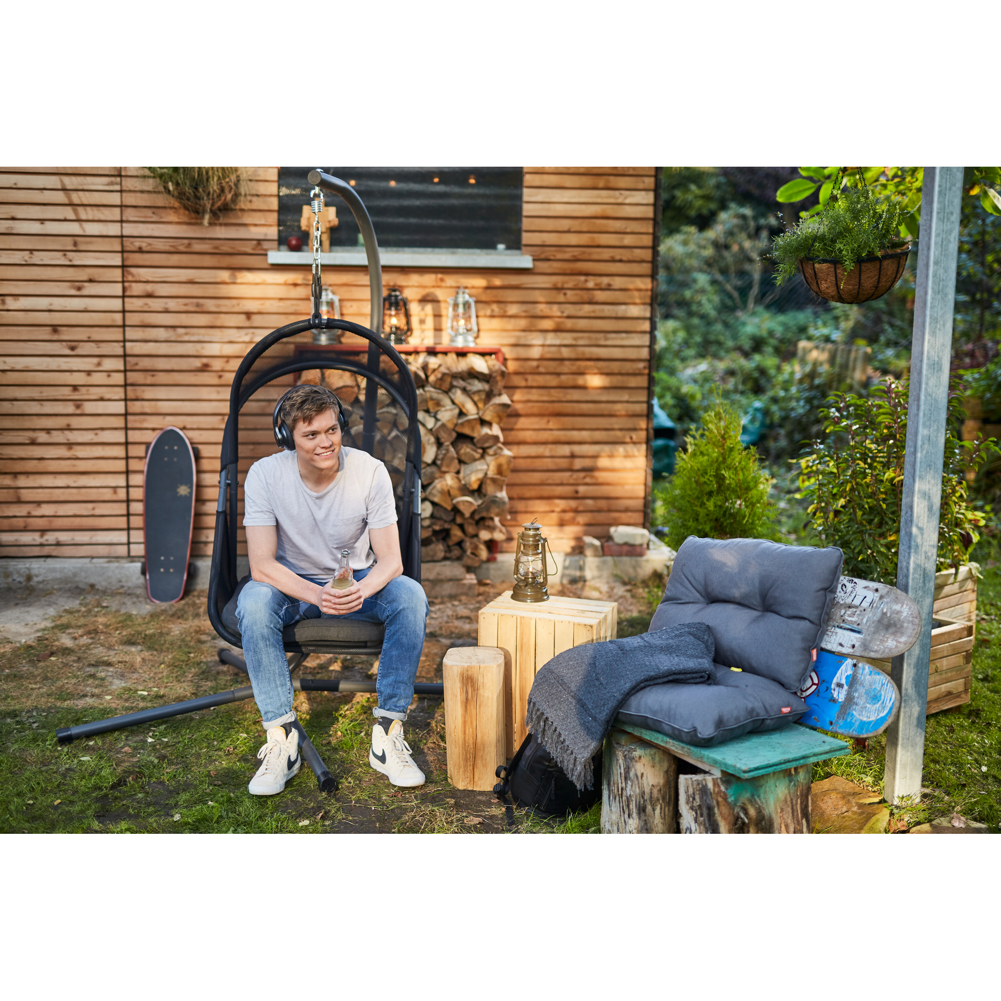 Hängesessel 'Yobaya' schwarz 123 x 195 x 106 cm