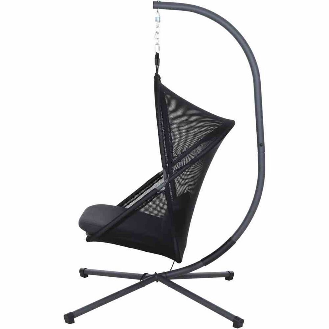 Hängesessel 'Yobaya' mit Gestell schwarz 123 x 195 x 106 cm