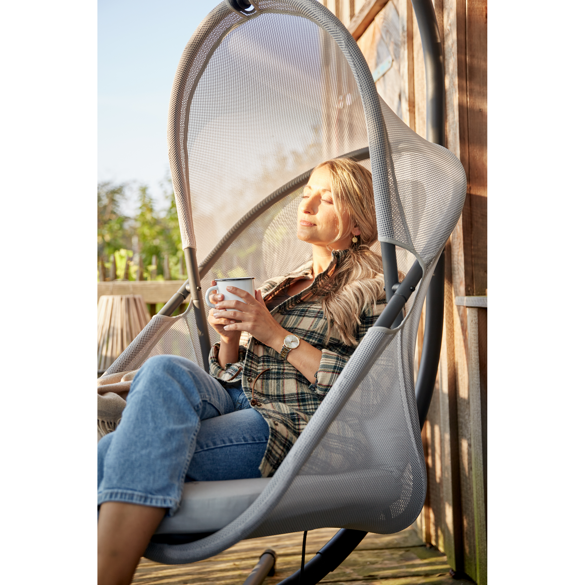 Hängesessel 'Yobaya' grau 123 x 195 x 106 cm