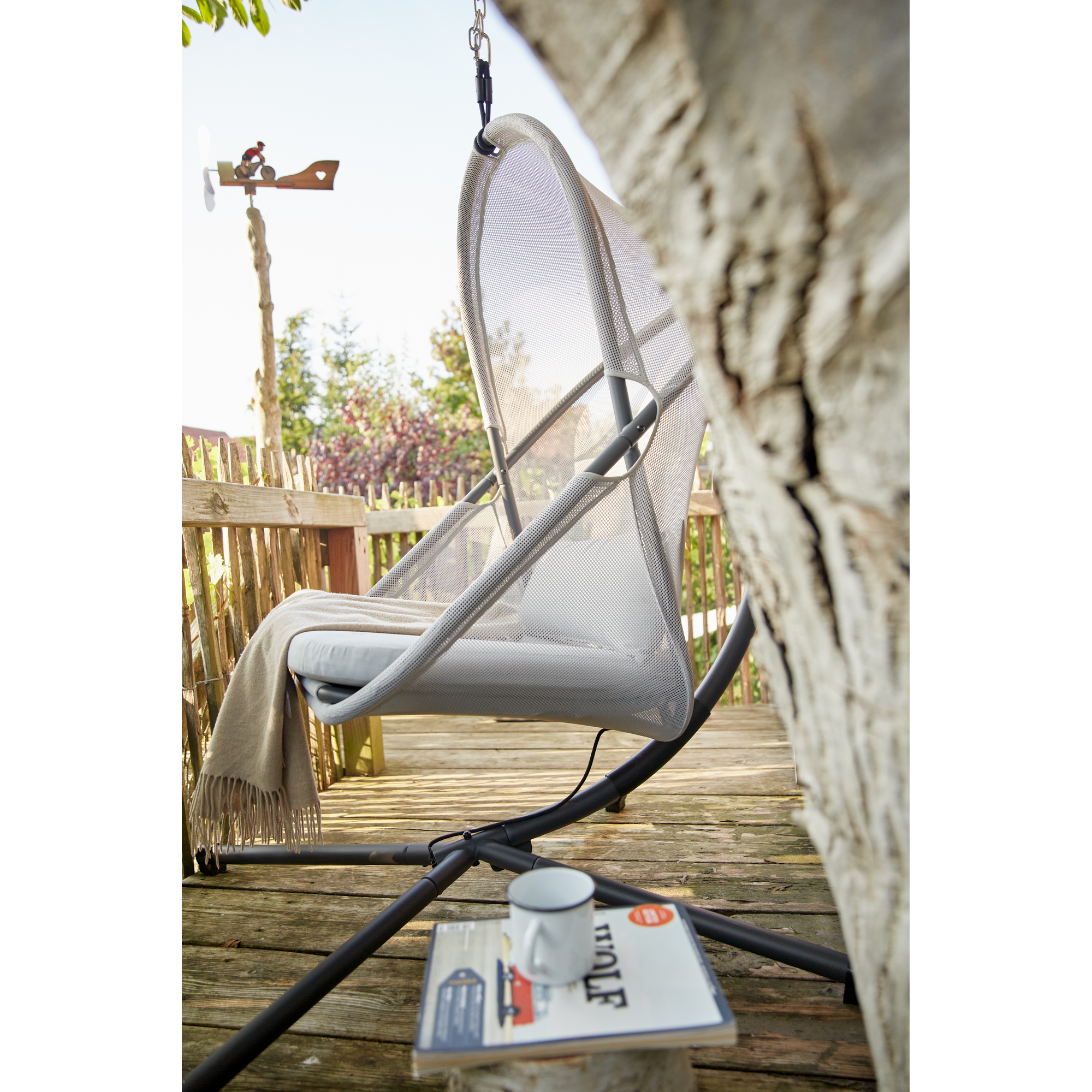 Hängesessel 'Yobaya' grau 123 x 195 x 106 cm