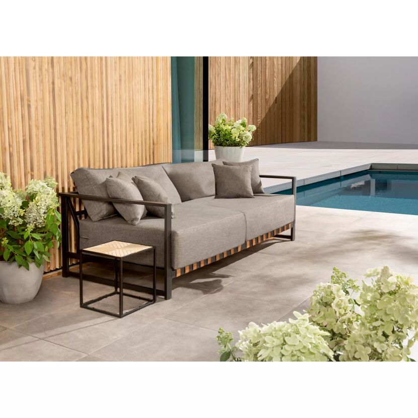 Loungesofa 'Ivana' Aluminium anthrazit 223 x 64 x 99 cm