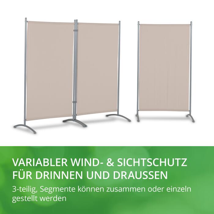 Sichtschutz Stellwand natur 156 x 60 cm 3teilig