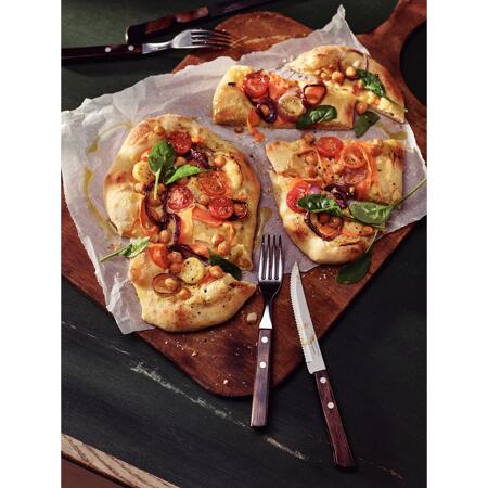 3. Bild von Steak- und Pizzagabel aus rostfreiem Edelstahl, mit Holzgriff 21 cm
