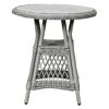 Runder Gartentisch Victoria mit Glasplatte, grau