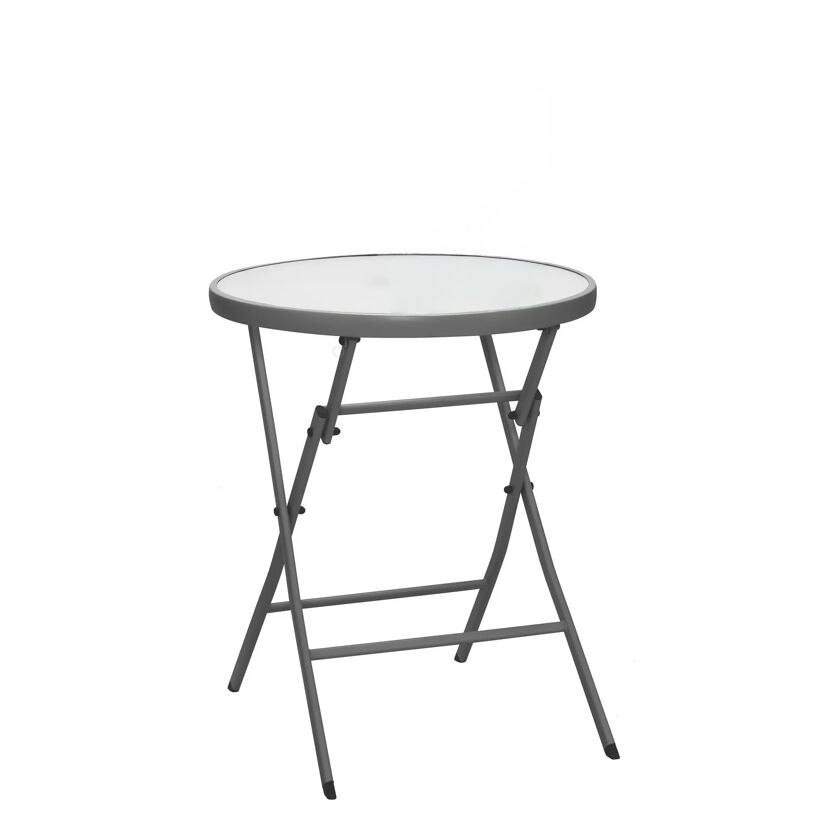 Gartentisch 'Susan' klappbar Stahl/Glas Ø 60 x 82 cm