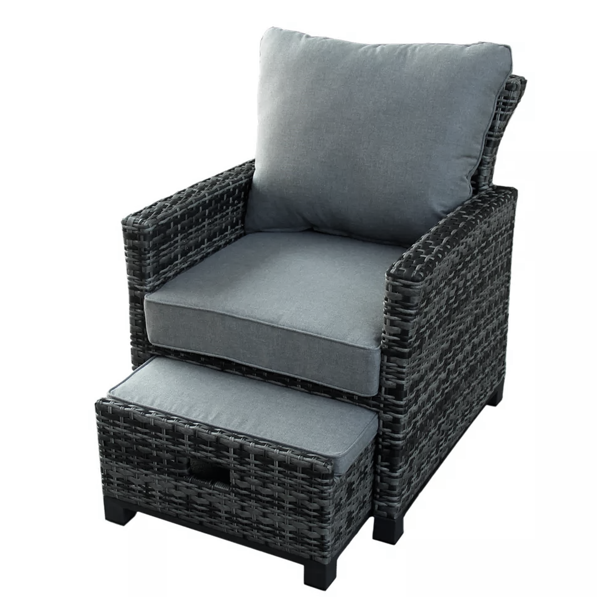 Gartensesselset 'Thea' Kunststoff grau/schwarz 2-teilig