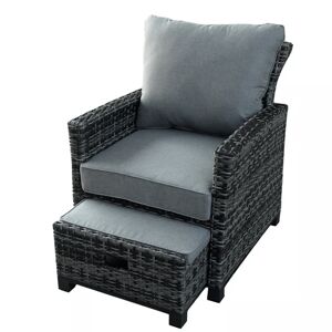 Gartensesselset 'Thea' Kunststoff grau/schwarz 2-teilig