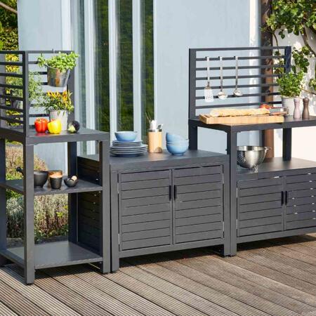 2. Bild von Außenküche 'Texas' Aluminium anthrazit 3-teilig
