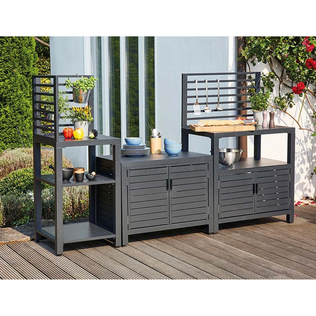 Bild von Außenküche 'Texas' Aluminium anthrazit 3-teilig