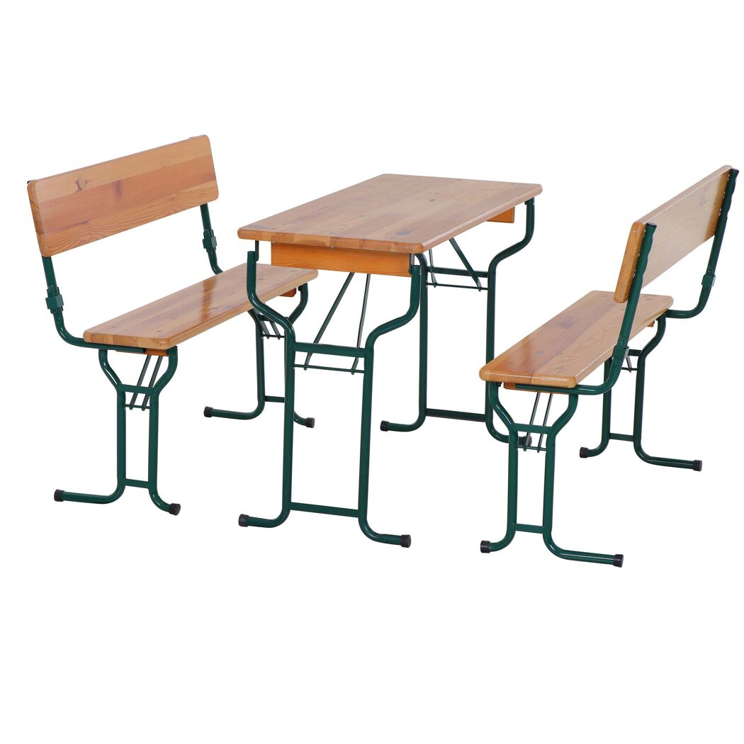 Festzeltgarnitur mit zwei Bänken und einem Tisch