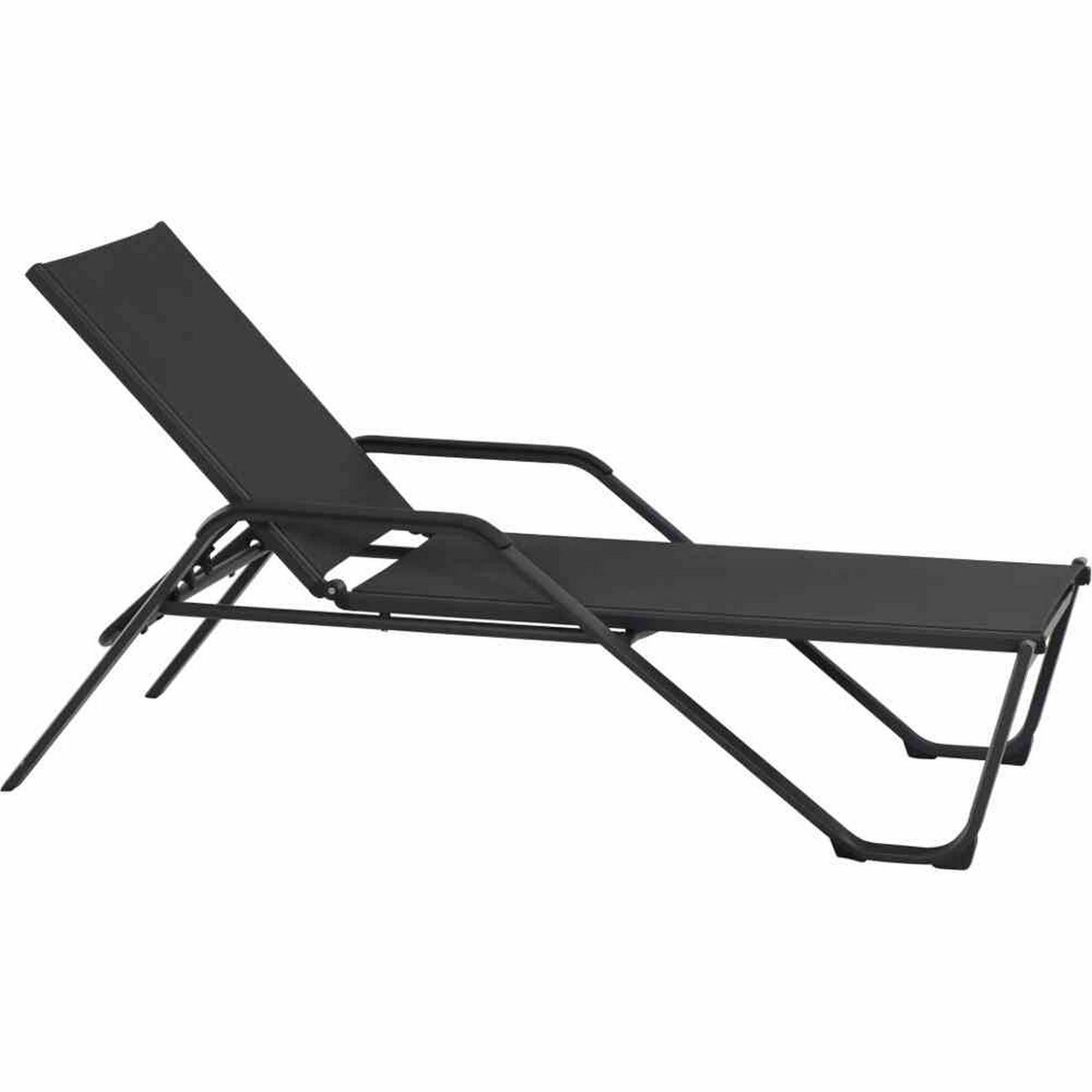 Sonnenliege 'Tesoro' klappbar anthrazit/schwarz 69,5 x 108 x 195 cm