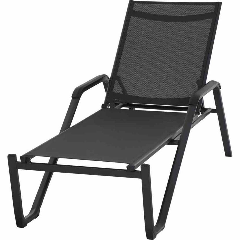 Sonnenliege 'Tesoro' klappbar anthrazit/schwarz 69,5 x 108 x 195 cm
