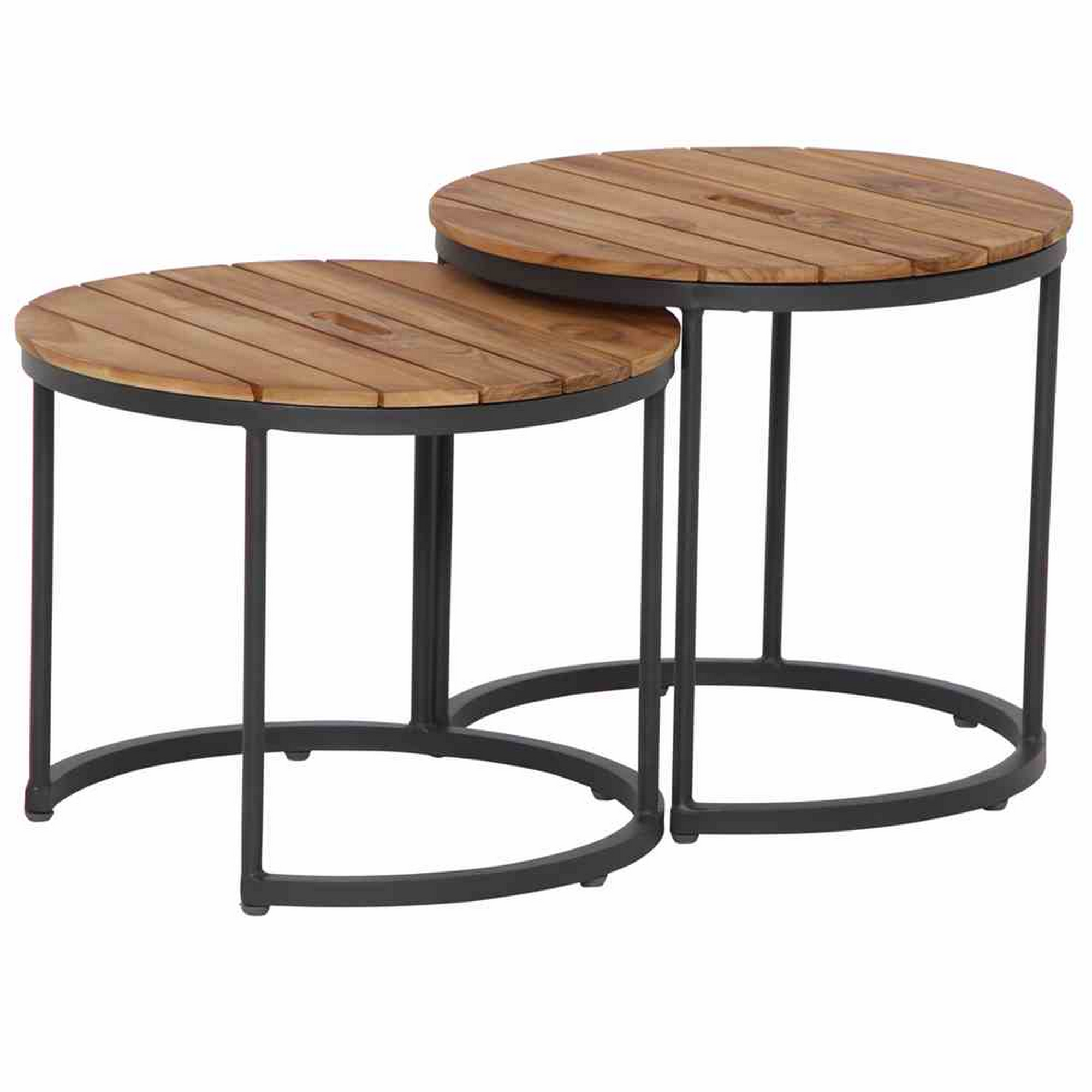 Beistelltische 'Baros' Teak braun Ø 50 x 46 & Ø 50 x 41 cm