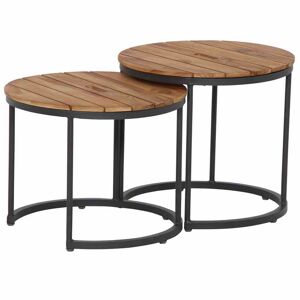 Beistelltische 'Baros' Teak braun Ø 50 x 46 & Ø 50 x 41 cm