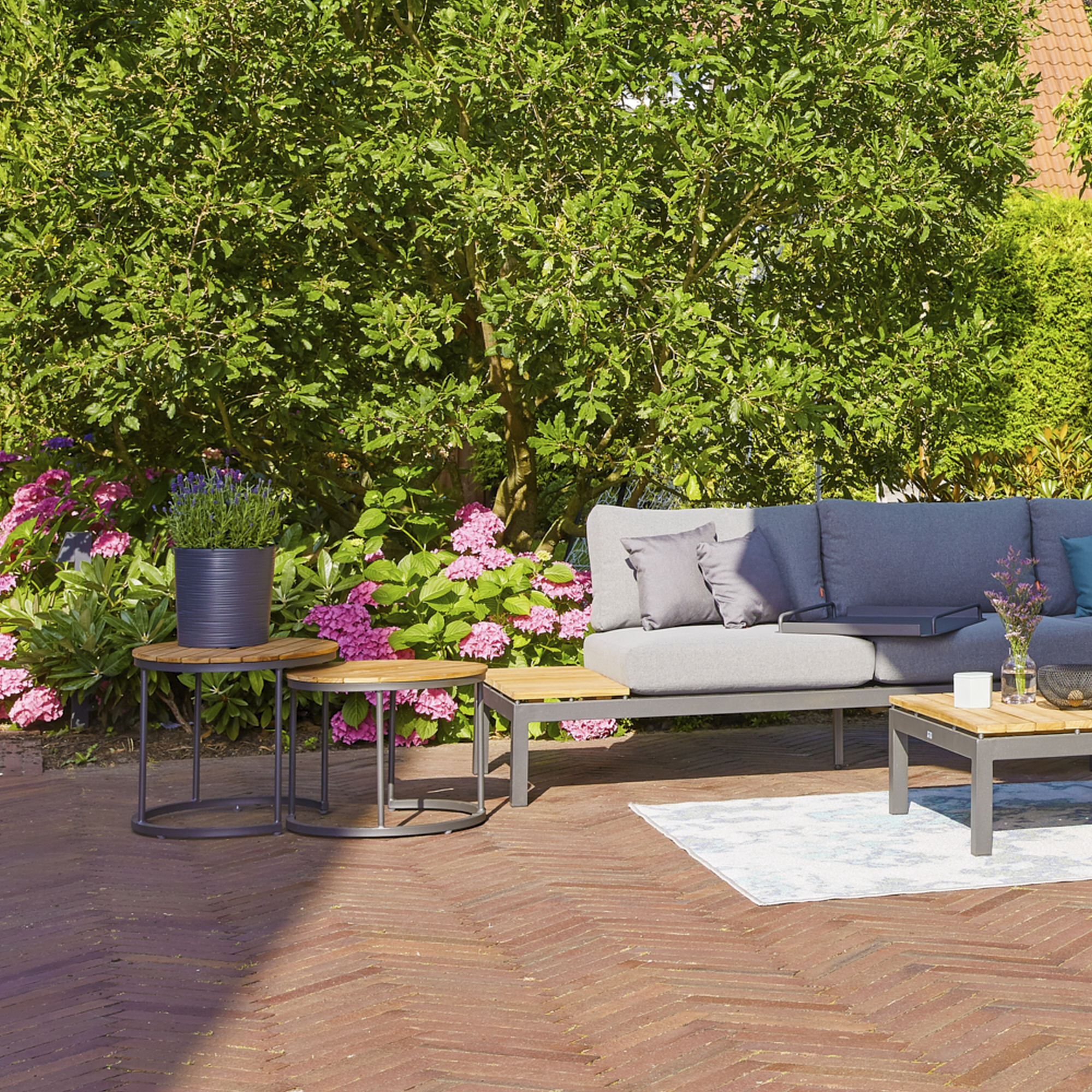 Beistelltische 'Baros' Teak braun Ø 50 x 46 & Ø 50 x 41 cm