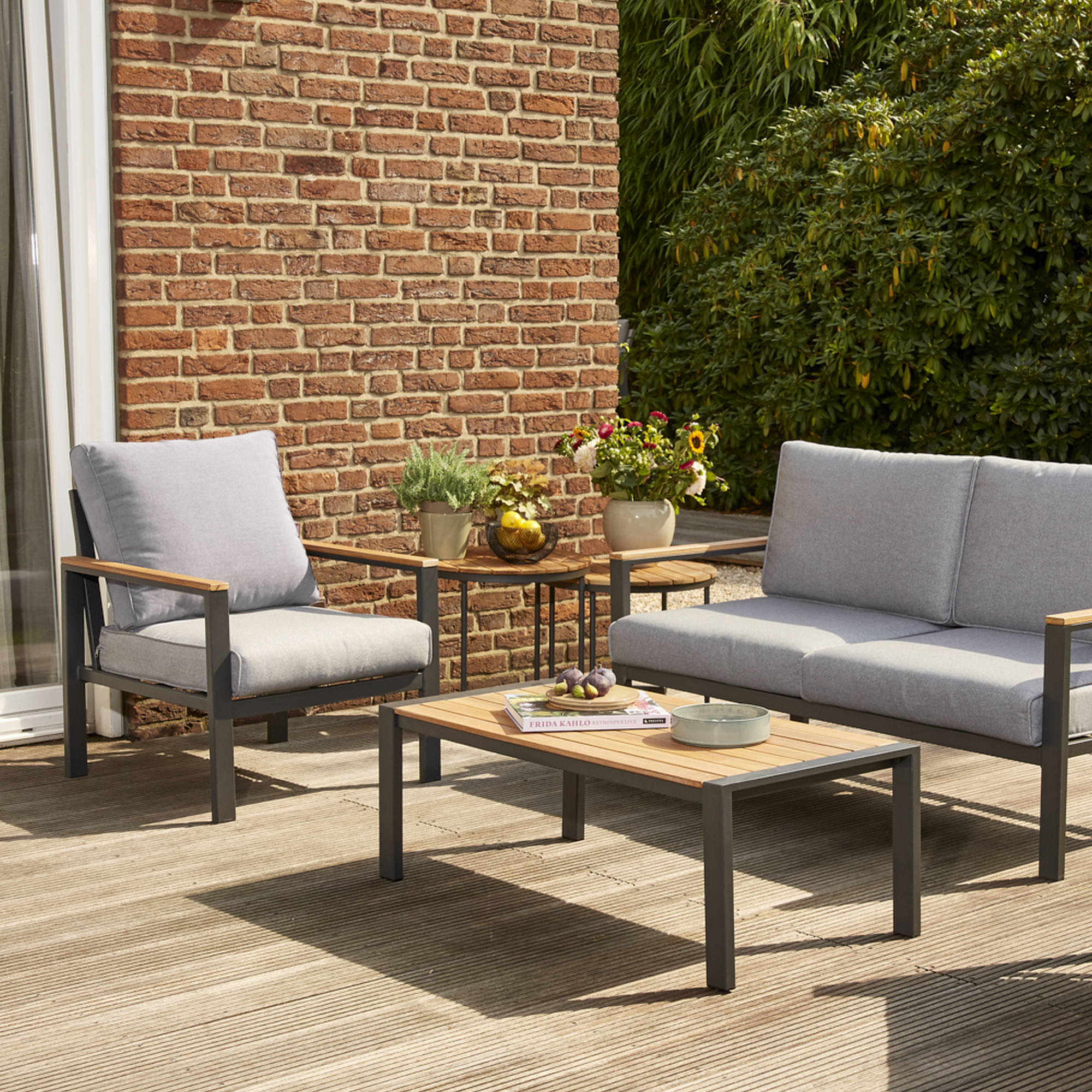 Beistelltische 'Baros' Teak braun Ø 50 x 46 & Ø 50 x 41 cm