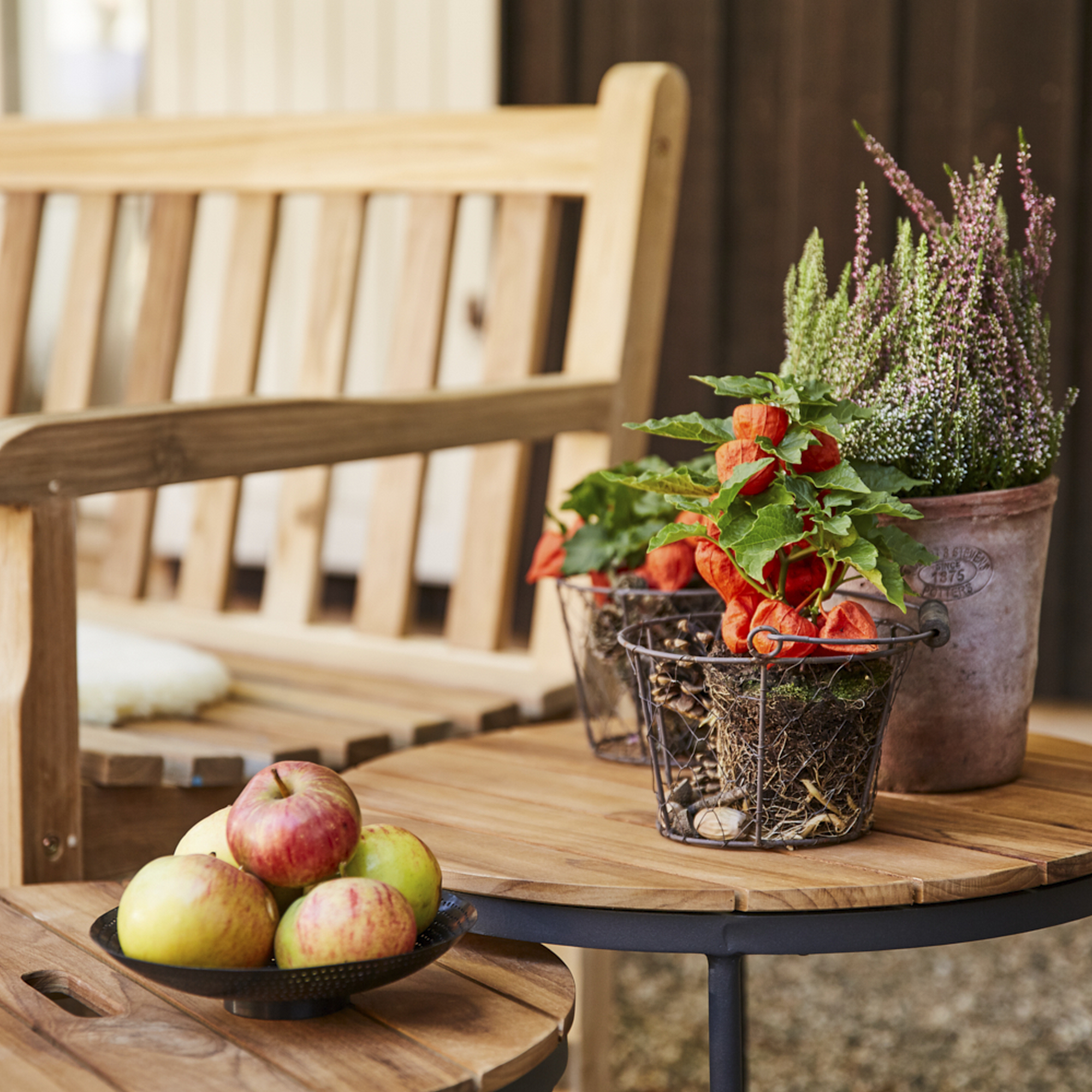 Beistelltische 'Baros' Teak braun Ø 50 x 46 & Ø 50 x 41 cm