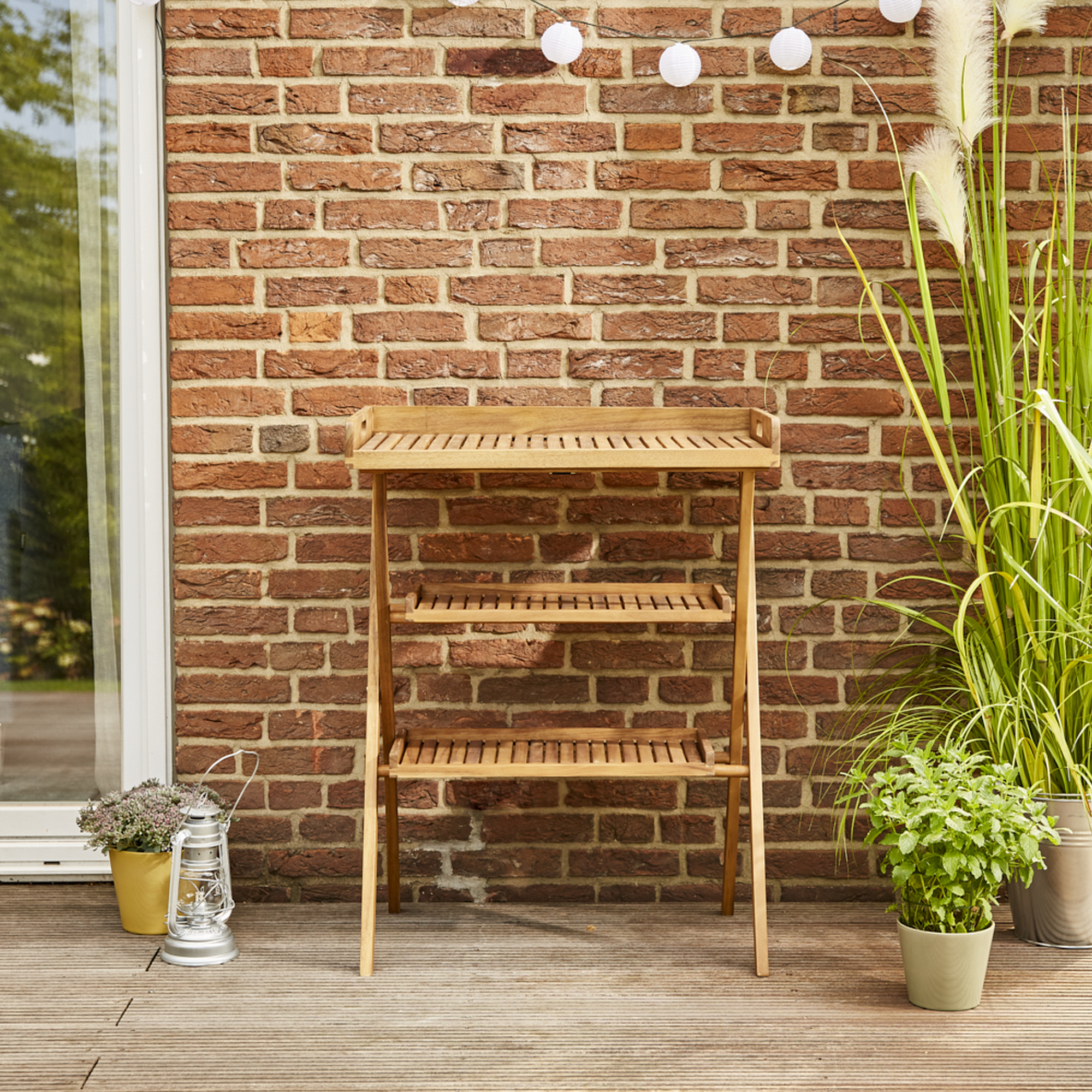 Grilltablett 'Caruna' Akazie braun 70 x 45 x 91 cm