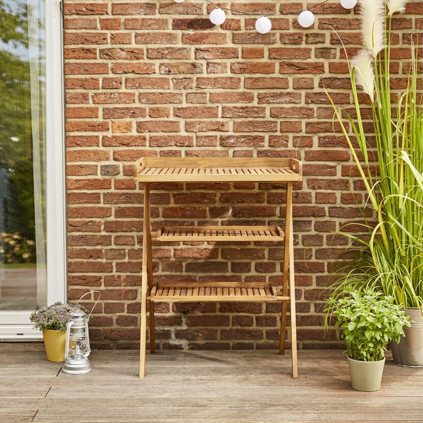 Gartentisch 'Caruna' klappbar Akazienholz 45 x 91 x 70 cm