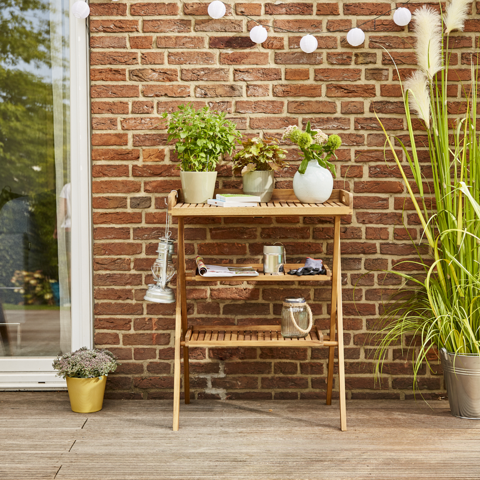 Grilltablett 'Caruna' Akazie braun 70 x 45 x 91 cm