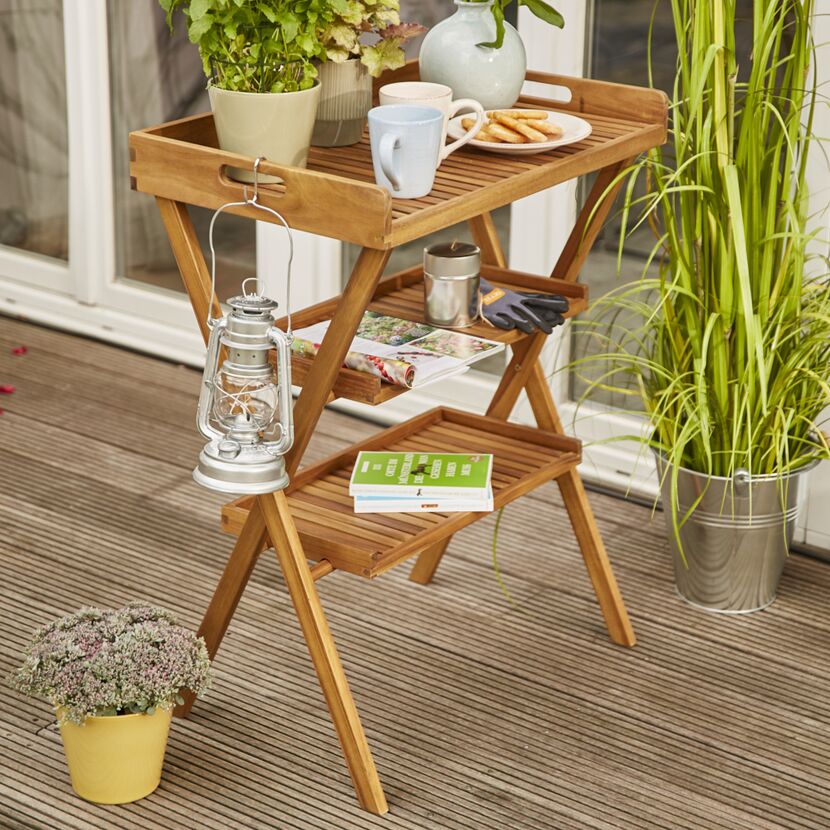 Gartentisch 'Caruna' klappbar Akazienholz 45 x 91 x 70 cm