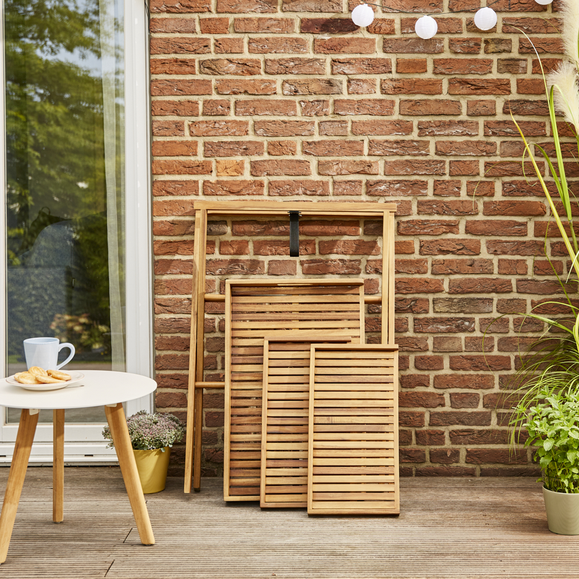 Grilltablett 'Caruna' Akazie braun 70 x 45 x 91 cm