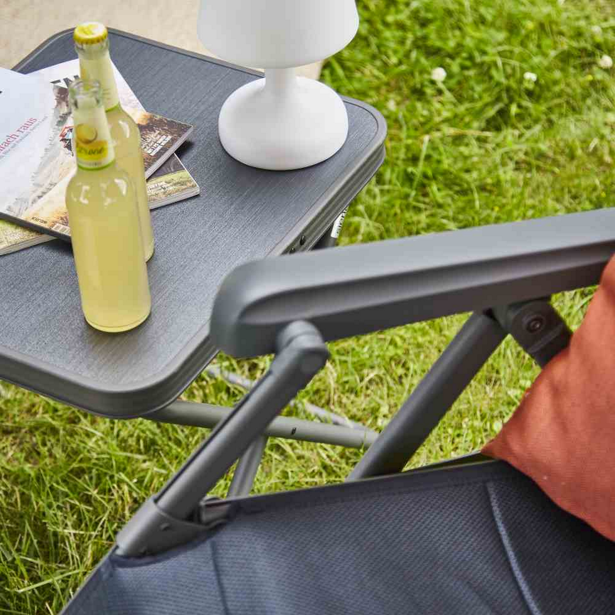 Tischplatte für Camping-Hocker grau 48,5 x 41 x 3,5 cm