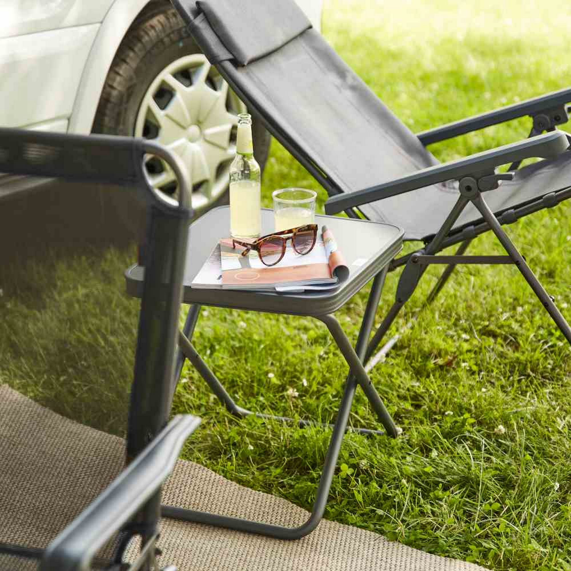 Tischplatte für Camping-Hocker grau 48,5 x 41 x 3,5 cm