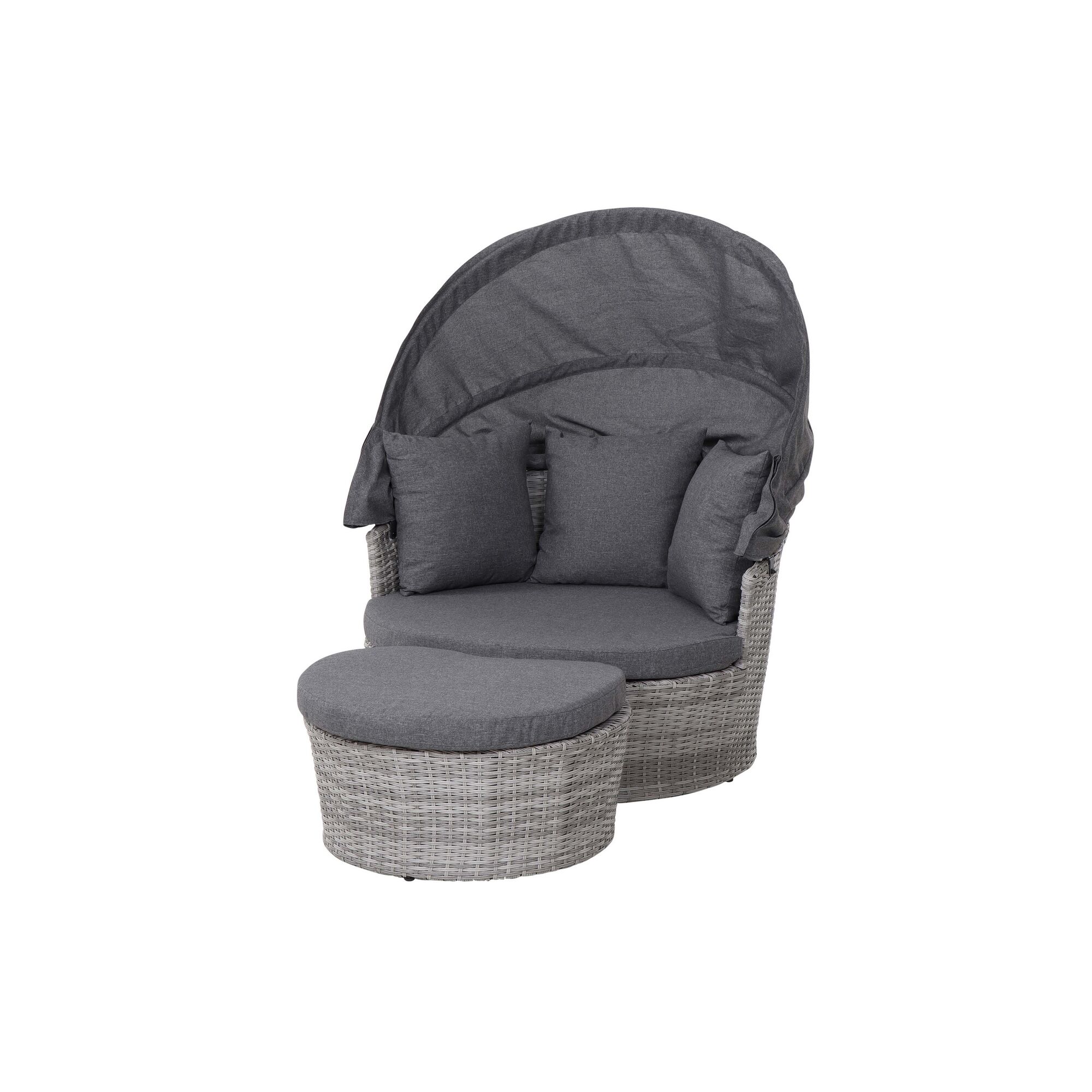 Loungeinsel Luna mit Fußhocker und Sonnendach