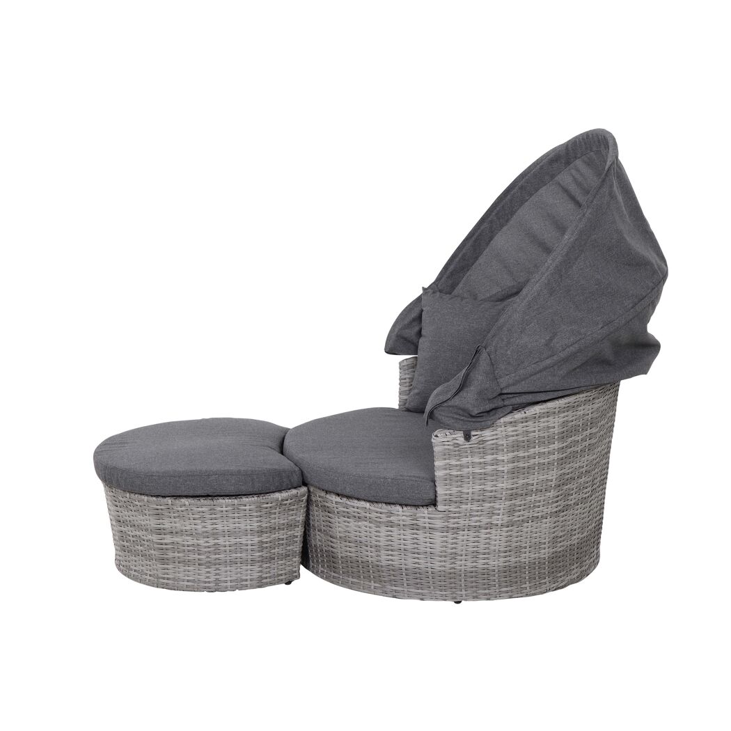 Loungeinsel Luna mit Fußhocker und Sonnendach