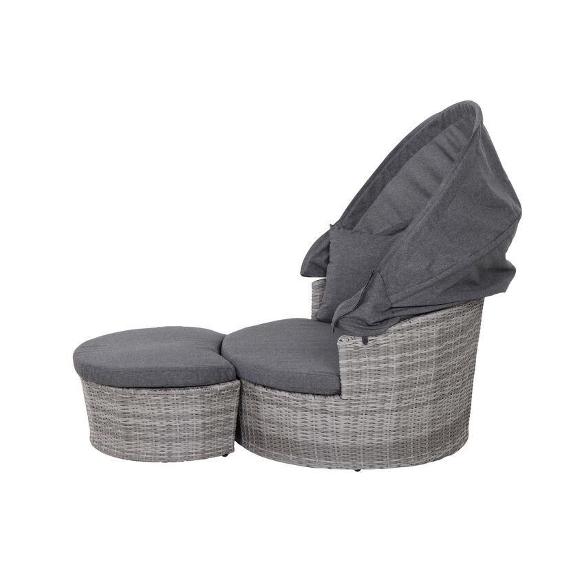 Loungeinsel Luna mit Fußhocker und Sonnendach