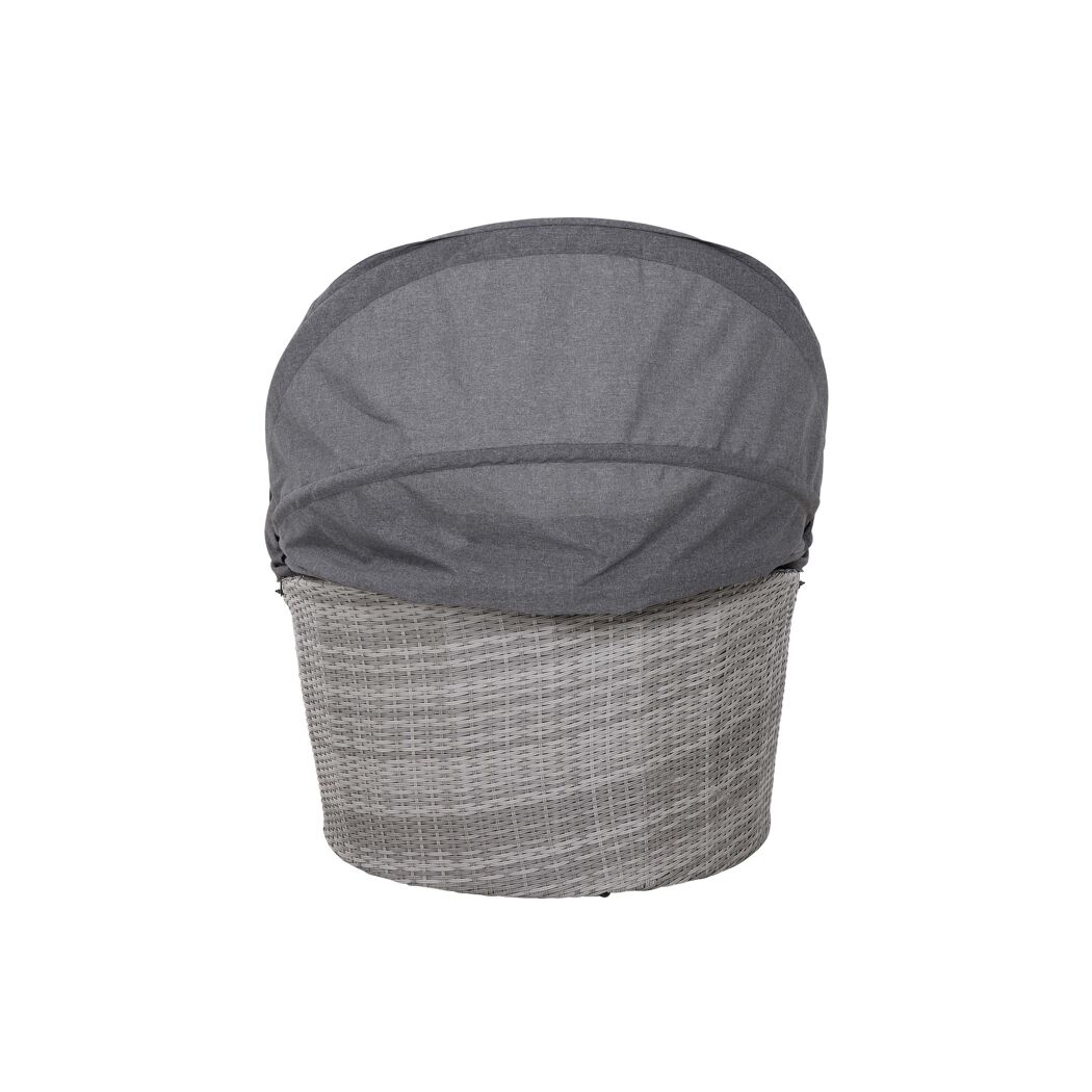 Rattan-Loungeinsel Luna mit Sonnenschutz