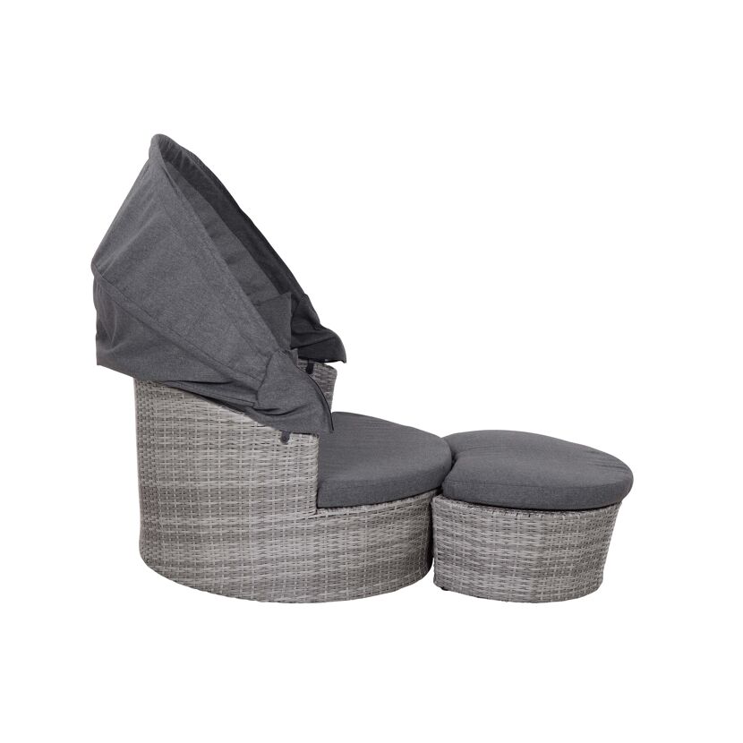 Loungeinsel Luna mit Fußhocker und Sonnendach