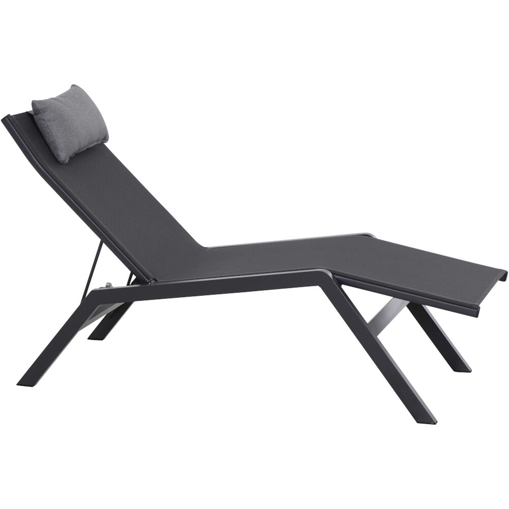 Sonnenliege 'Miami' anthrazit 155 x 65,5 x 105 cm