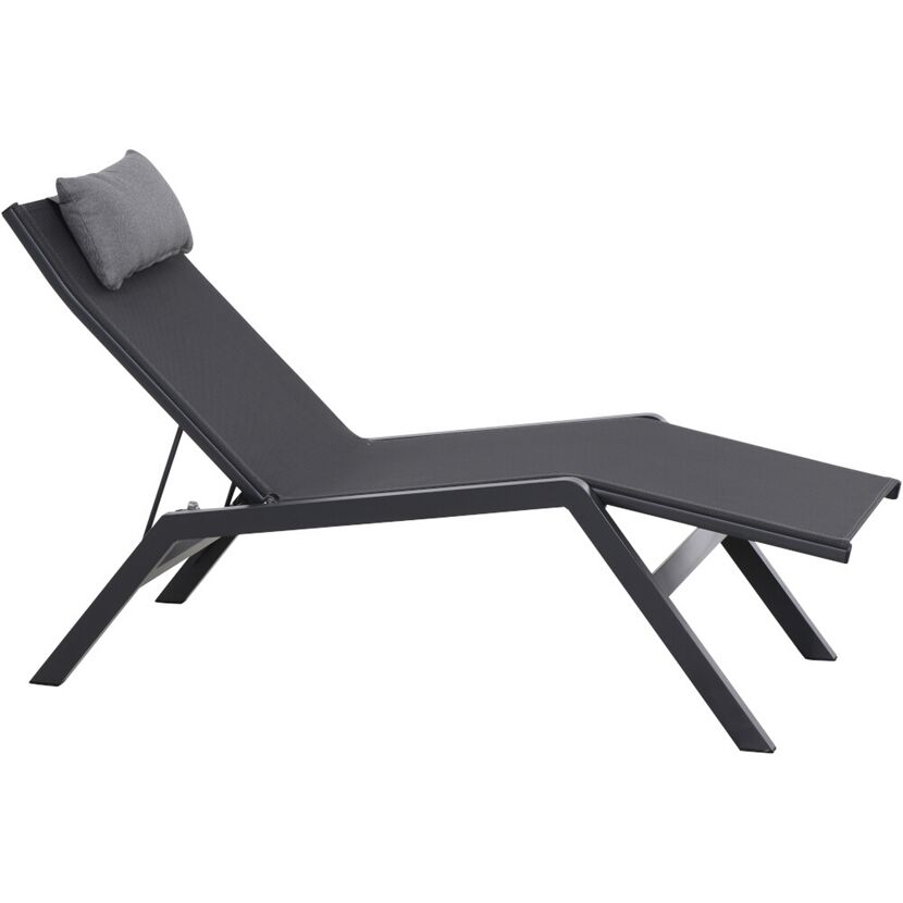 Sonnenliege 'Miami' klappbar schwarz/anthrazit 65,5 x 105 x 155 cm