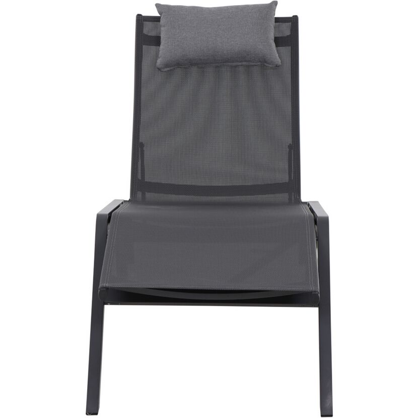 Sonnenliege 'Miami' klappbar schwarz/anthrazit 65,5 x 105 x 155 cm