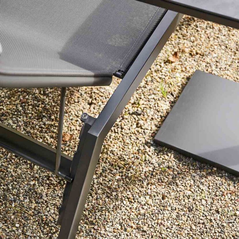 Sonnenliege 'Miami' klappbar schwarz/anthrazit 65,5 x 105 x 155 cm