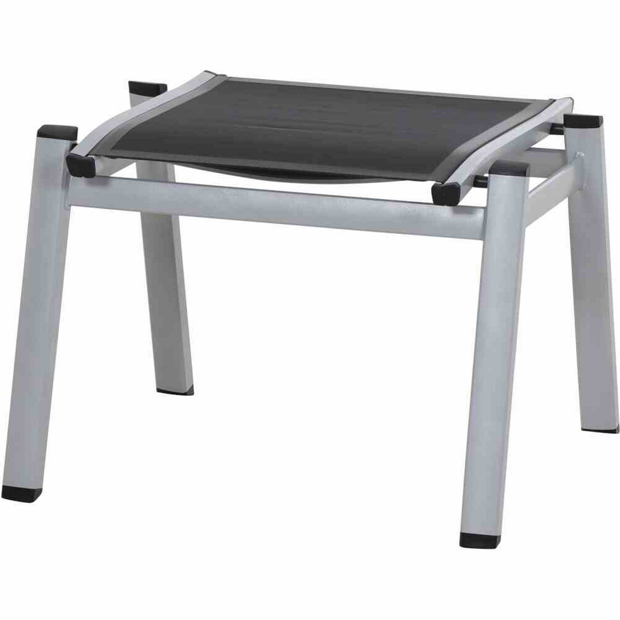 Hocker 'Milo' silbern/schwarz 52,5 x 62,5 x 44 cm