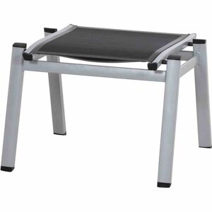 Hocker 'Milo' silbern/schwarz 52,5 x 62,5 x 44 cm