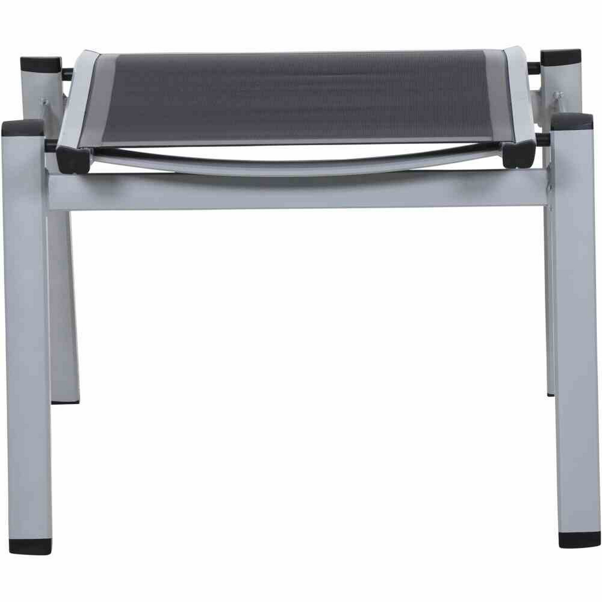 Hocker 'Milo' silbern/schwarz 52,5 x 62,5 x 44 cm