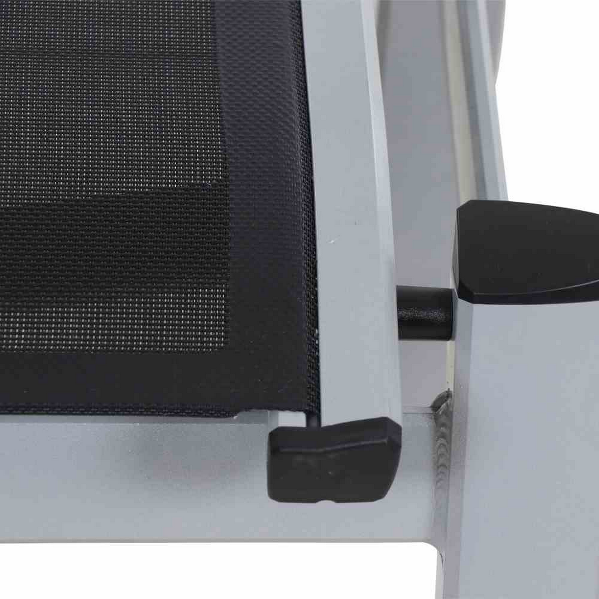 Hocker 'Milo' silbern/schwarz 52,5 x 62,5 x 44 cm