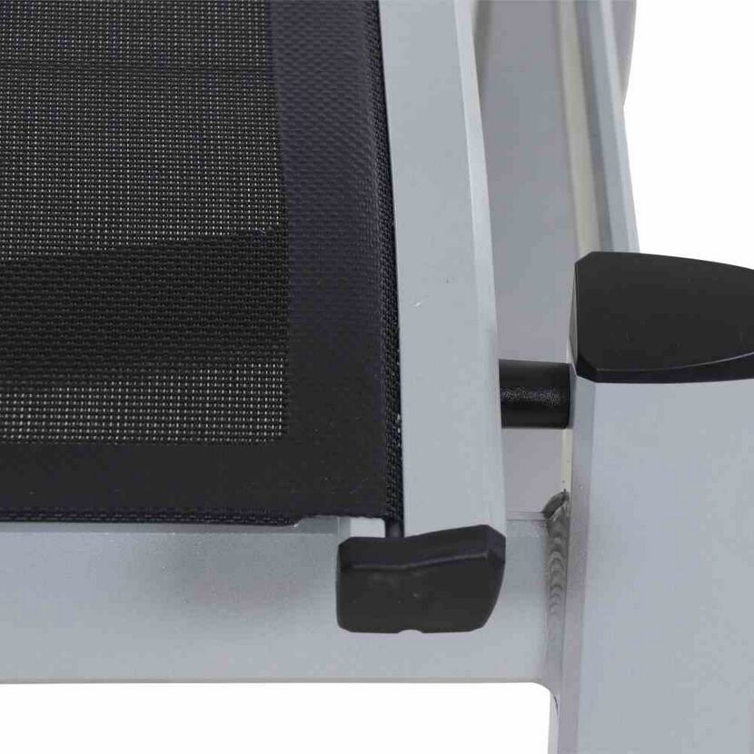 Gartenhocker 'Milo' stapelbar Aluminium schwarz/silbern 62,5 x 44 x 52,5 cm