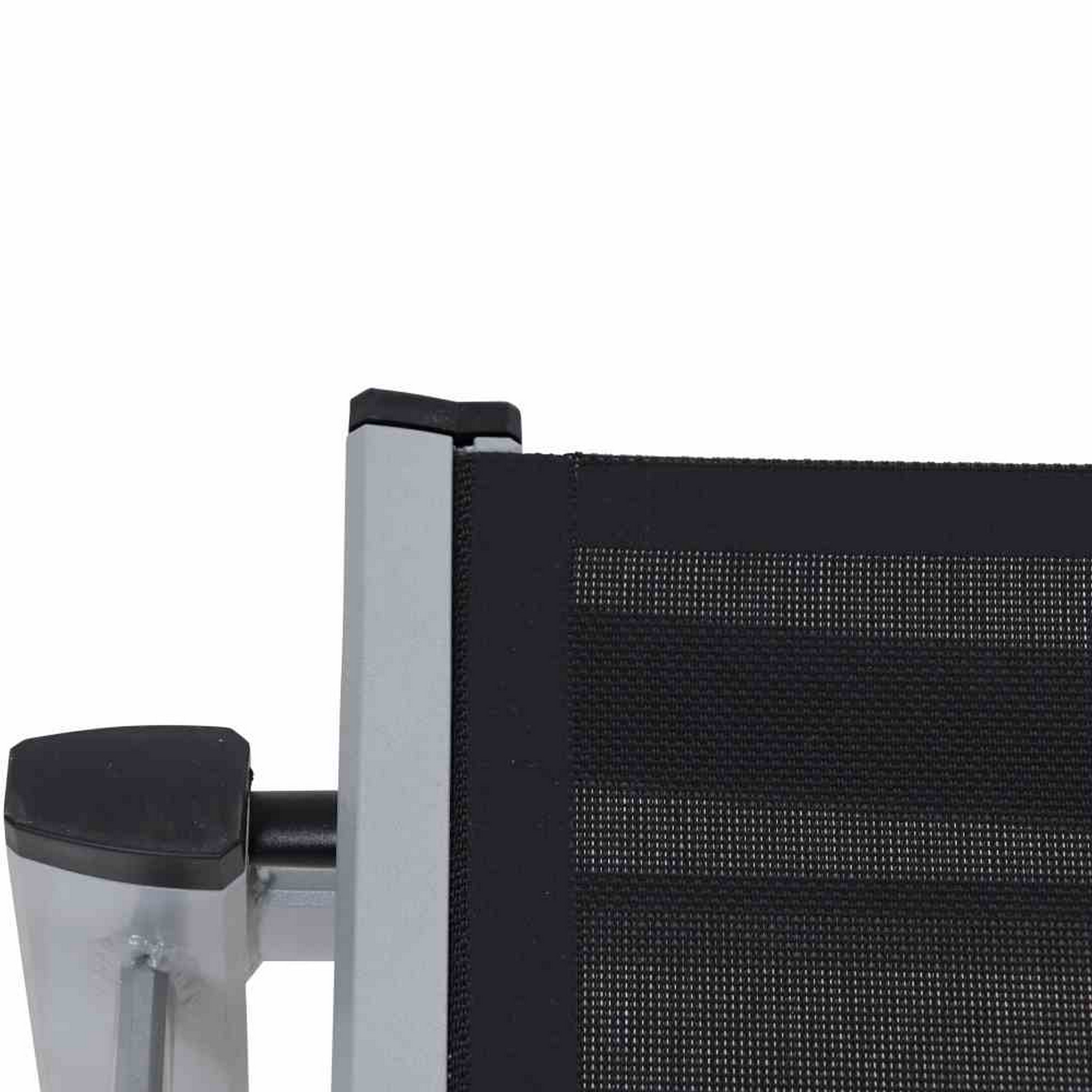 Hocker 'Milo' silbern/schwarz 52,5 x 62,5 x 44 cm